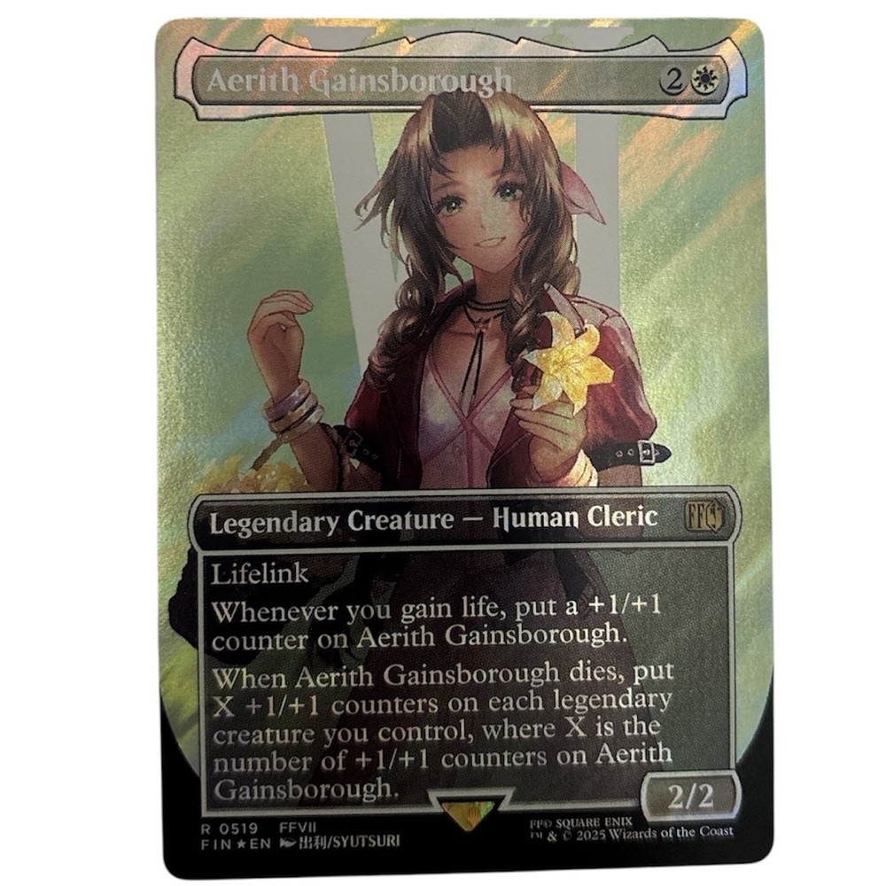 Aerith Gainsborough - Borderless Surge Foil - 0519 - Final Fantasy - MTG - NM/M - Picture 1 of 2